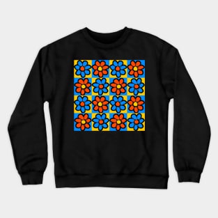 retro pop art flower pattern Crewneck Sweatshirt